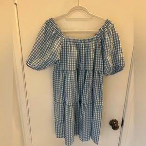 Maternity gingham dress. Cute for summer or used as Dorthy costume for Halloween